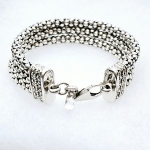 Silpada Rare Sterling Silver Triple Strand Popcorn Bracelet B1210 *FIRM*
